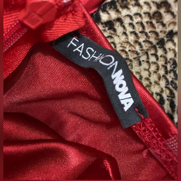 Red Silk Mini Dress - Picture 3 of 3